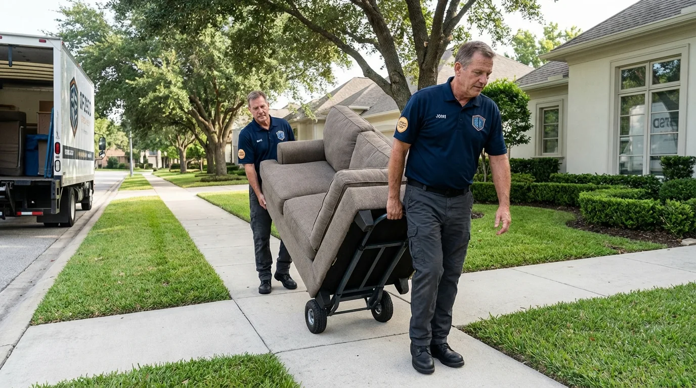 Local residential moving crew loading furniture in Selinsgrove, PA
