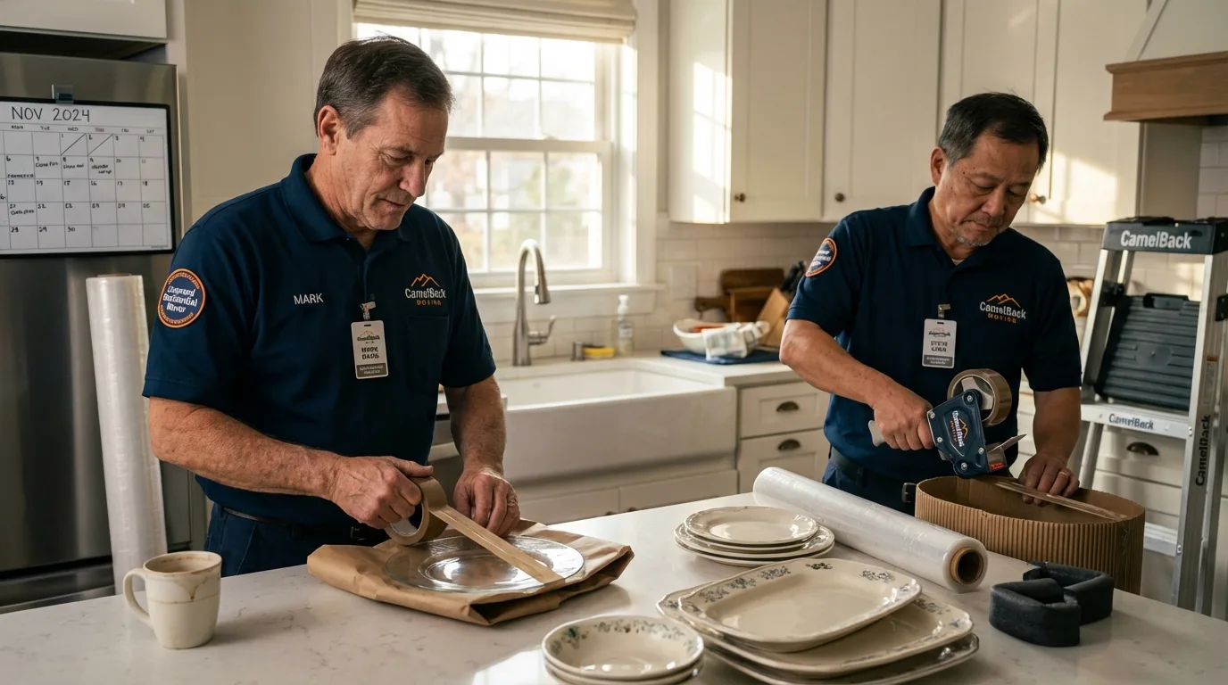 Professional crew packing kitchen dishware in Selinsgrove, PA